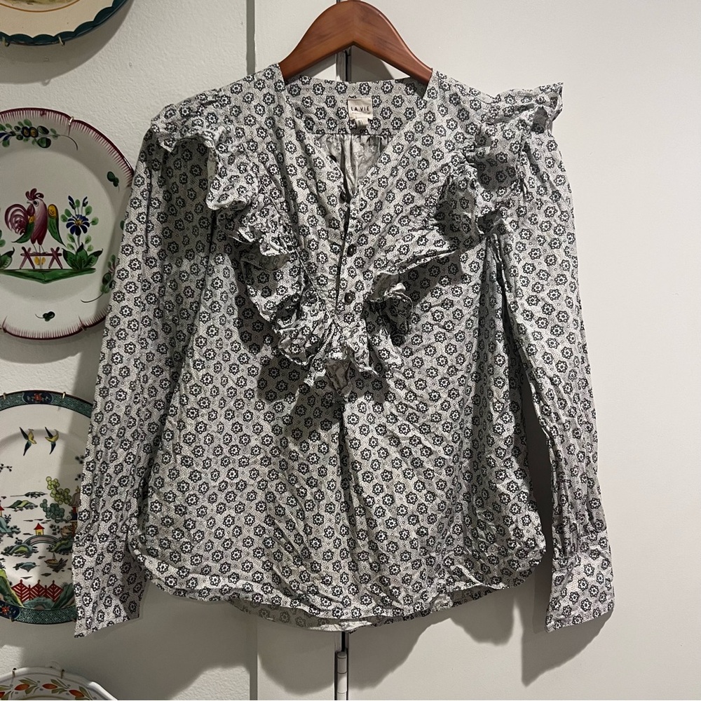 Rebecca Taylor La Vie Geometric Print Blouse - Picture 1 of 9
